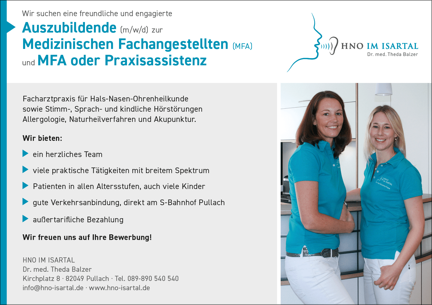 Wir suchen Auszubildende (m/w/d) zur Medizinischen Fachangestellen (MFA) und MFA oder Praxisassitenz